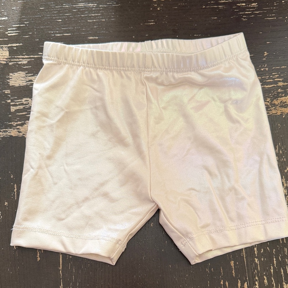 Old Navy Girls' glitter metallic White Bike Shorts